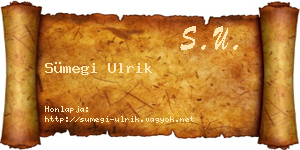 Sümegi Ulrik névjegykártya